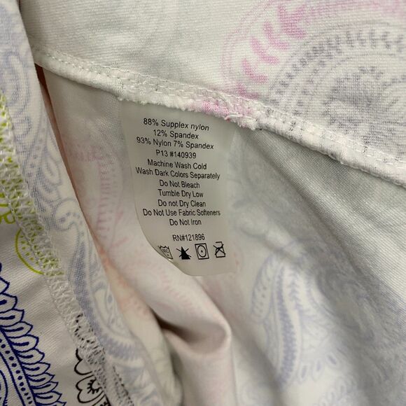 Title Nine Dress Womens S Multicolor Paisley Cowl Neck Athleisure Performance - Picture 8 of 10